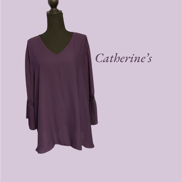 CATHERINES WOMENS SIZE 18/20 EGGPLANT COLORED BLOUSE - Picture 1 of 3